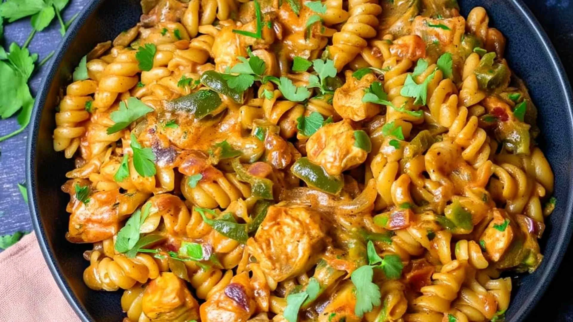 High Protein Chicken Fajita Pasta