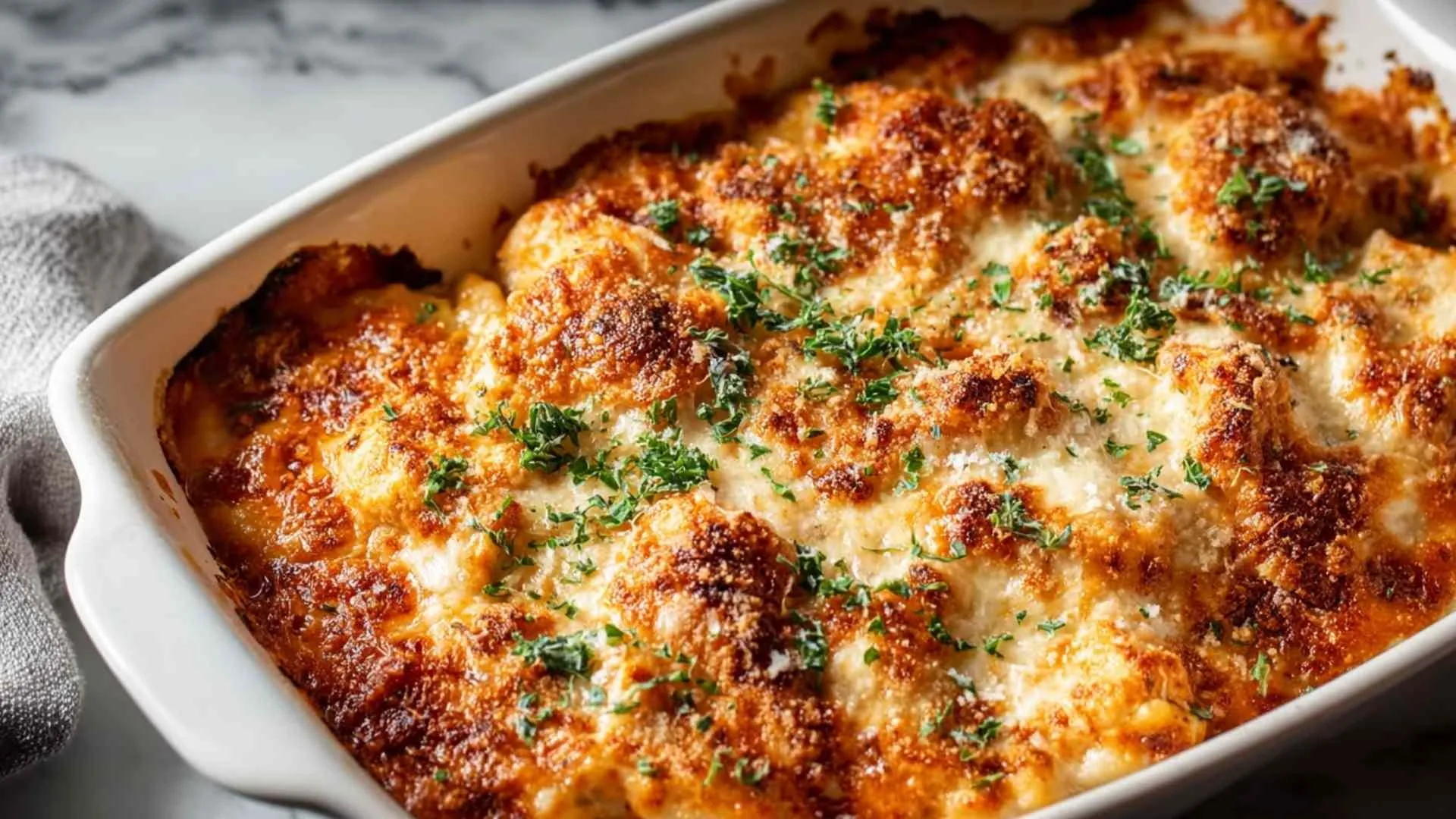 High Protein Chicken Parmesan Casserole