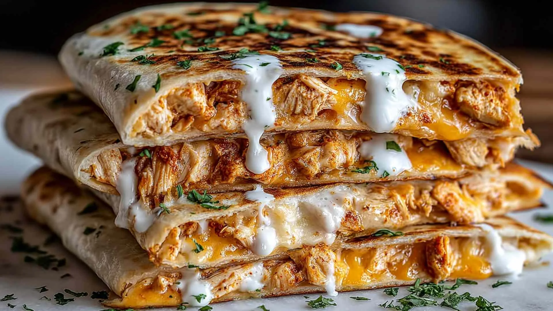 High Protein Chicken Ranch Quesadilla