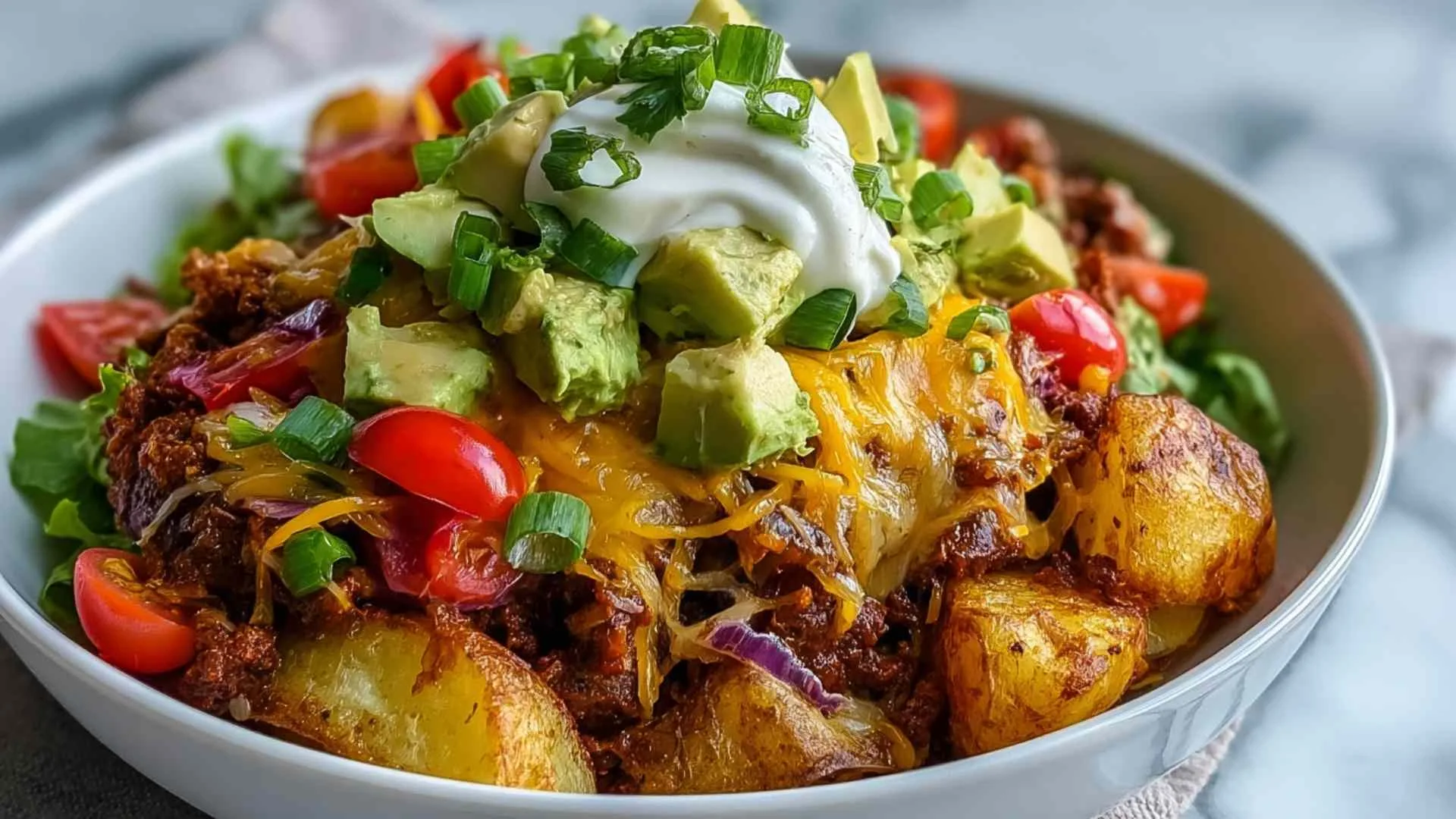 Loaded Potato Taco Bowl