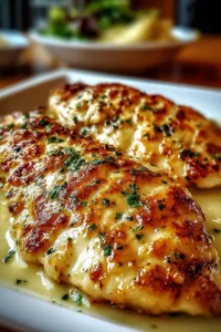 Longhorn Steakhouse Parmesan Chicken on a white platter with lemon wedges.