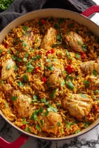 Nando&rsquo;s Portuguese Chicken and Rice served in a white bowl.
