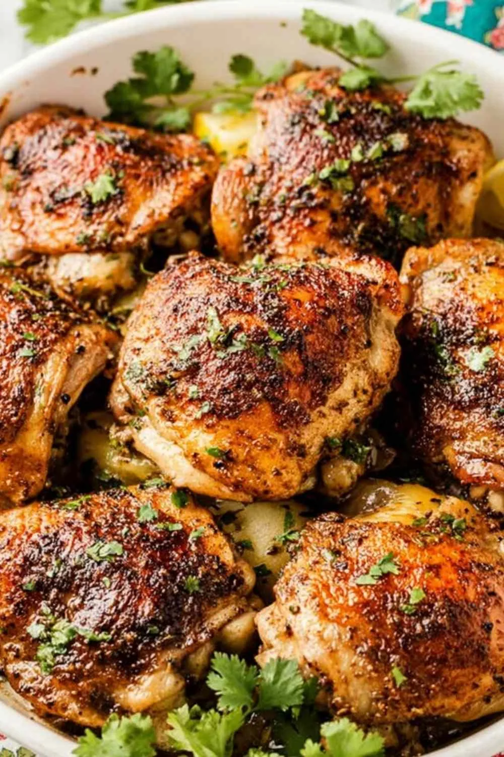 Pioneer Woman slow cooker chicken thighs served over white rice with honey soy sauce