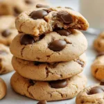Soft baked Protein Greek Yogurt Cookies with chocolate chips on a cooling rack.