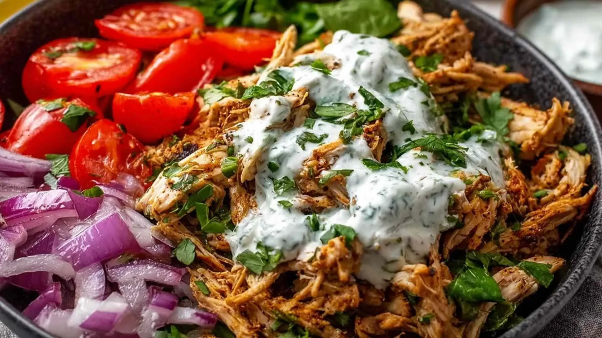 Slow cooker chicken shawarma