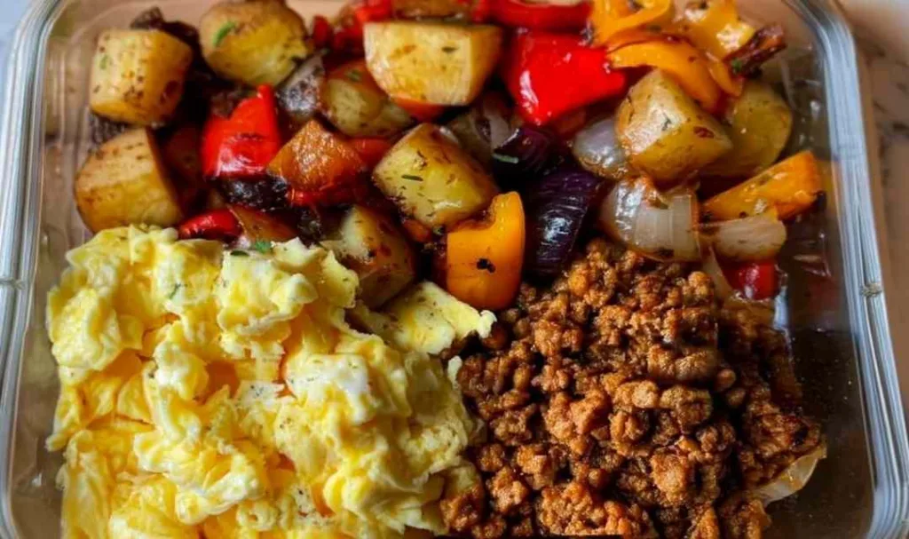 Tex-Mex Turkey Breakfast Bowls in a white bowl