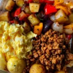 Tex-Mex Turkey Breakfast Bowls in a white bowl