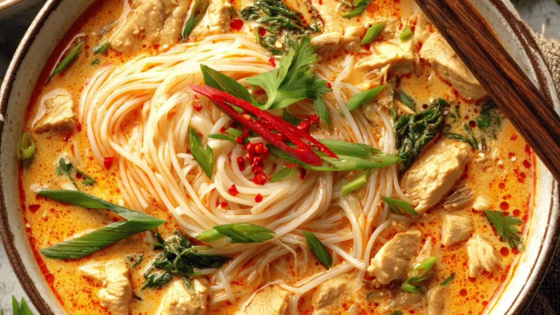 Thai red curry noodle soup