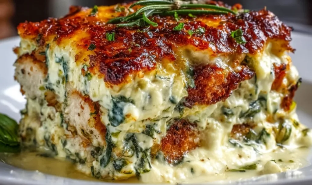 chicken zucchini bake casserole golden melted mozzarella fresh from oven