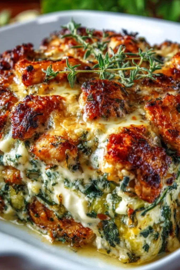 chicken zucchini bake casserole golden melted mozzarella fresh from oven