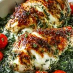High protein chicken bake with Greek yogurt topping and cherry tomatoes before baking