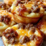 High Protein Pancake Sausage Mini Muffins in a mini muffin tin ready for baking.