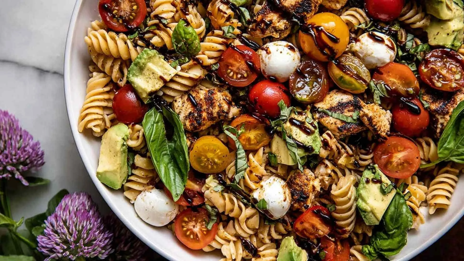 Caprese Chicken Pasta Salad