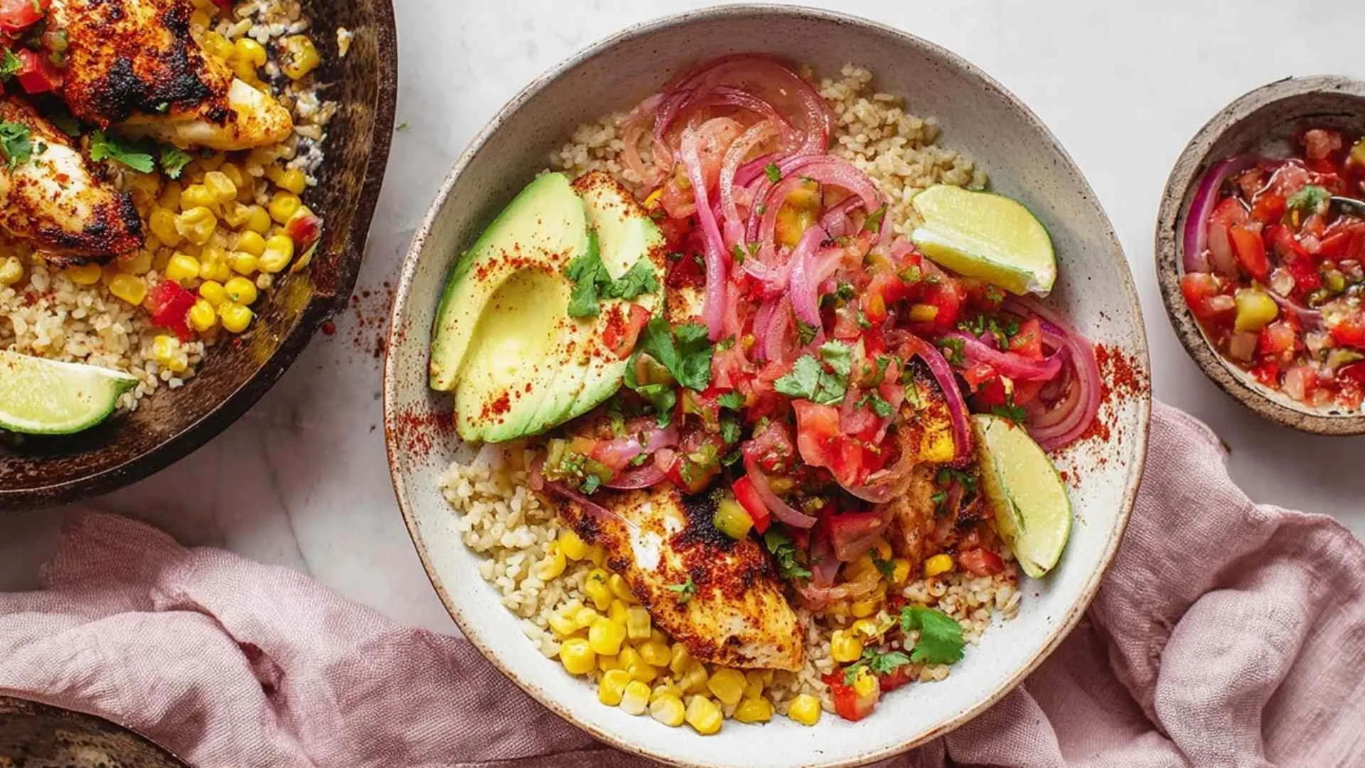 Chicken fajita bowls