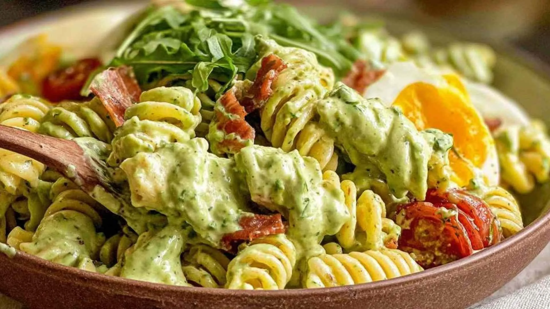 Creamy avocado ranch pasta salad