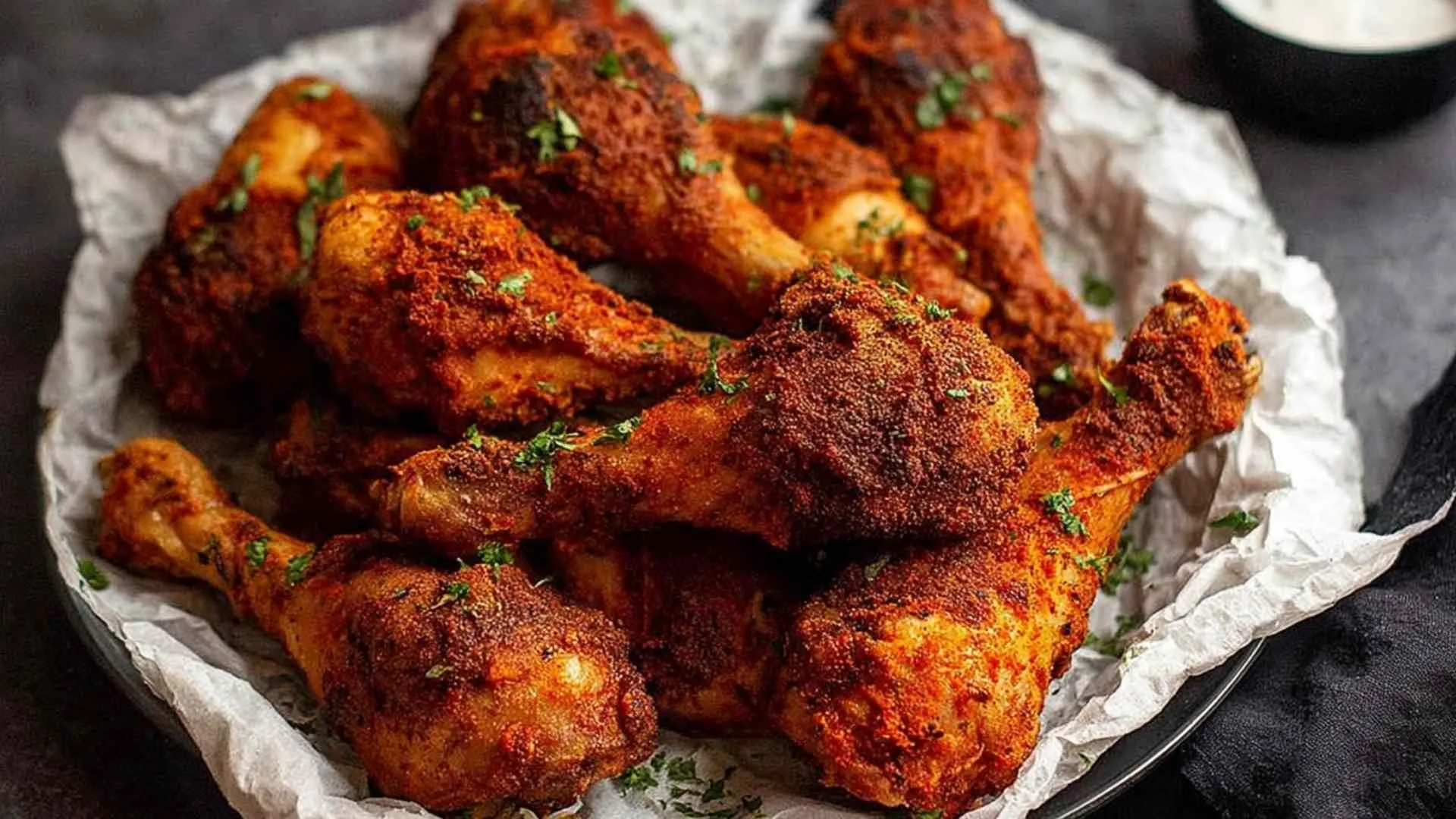 Crispy baked chicken drumsticks