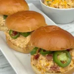 Crockpot Jalape&ntilde;o Crack Chicken Sandwiches on a plate