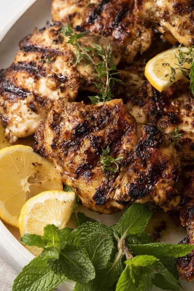 Greek Chicken Gyros with Tzatziki wrapped in parchment on a wooden board