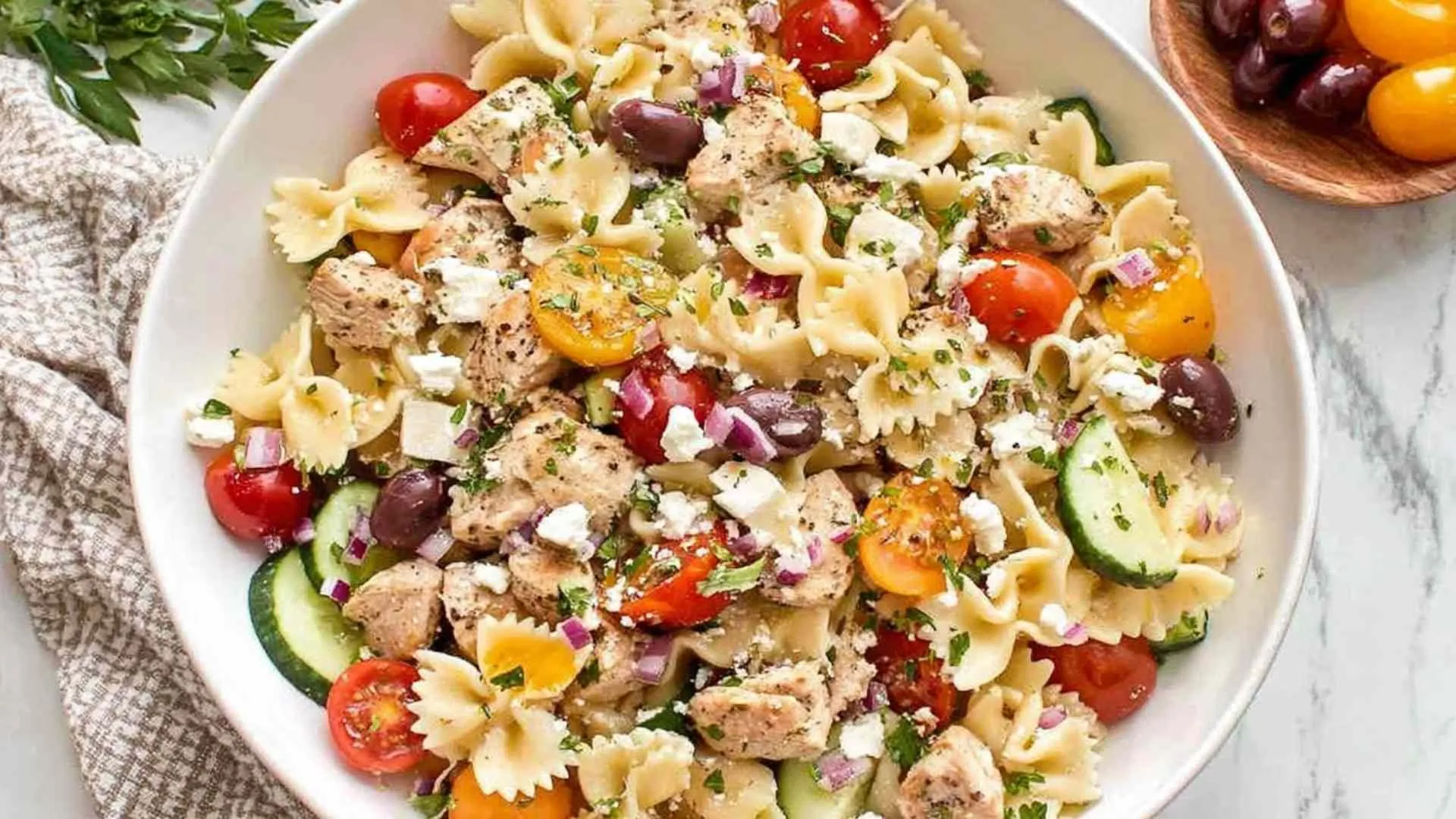 Greek Chicken Pasta Salad