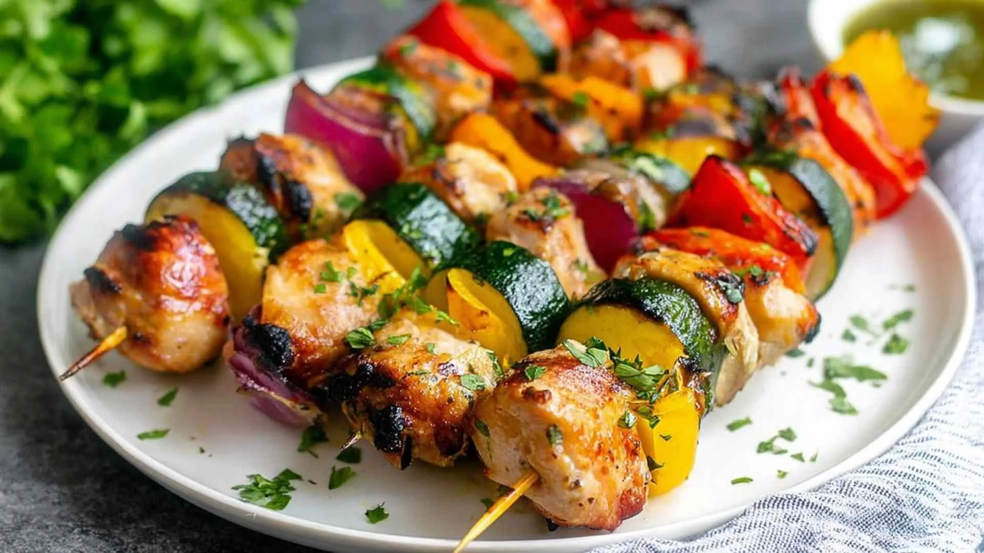 Grilled chicken kabobs