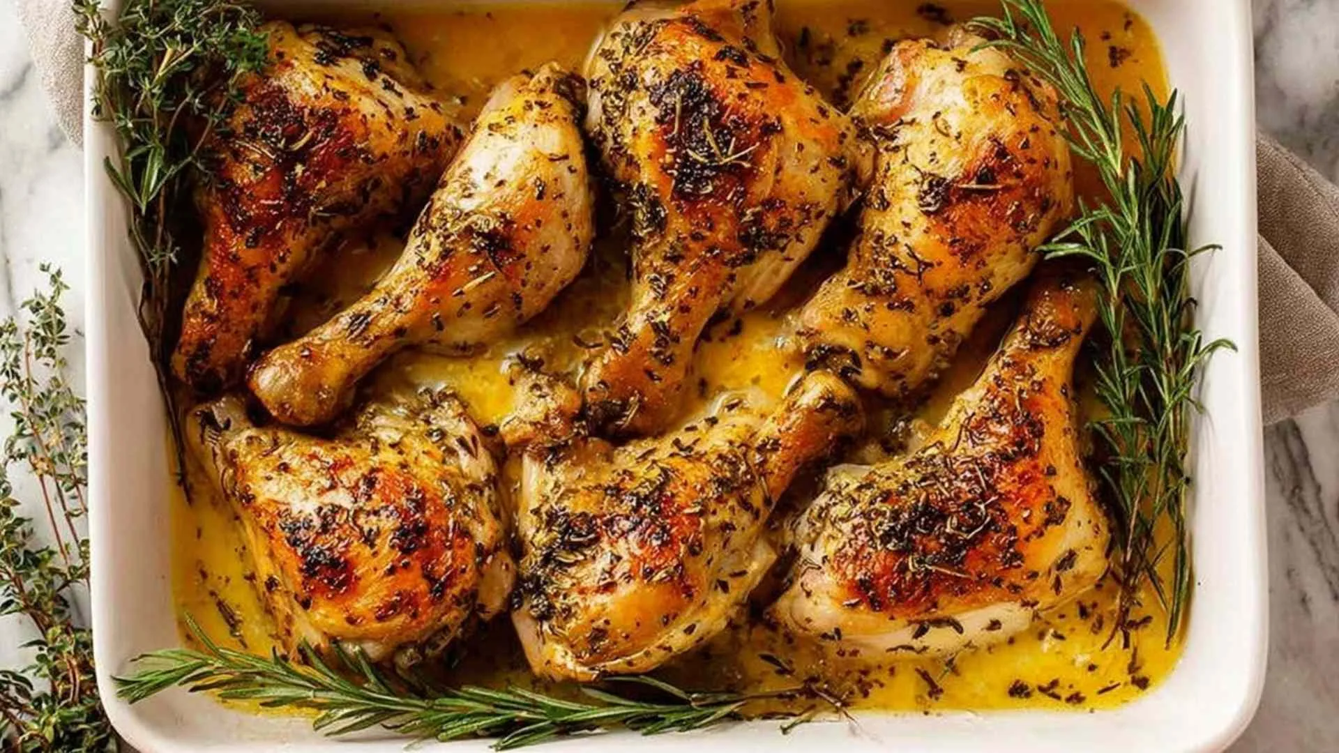 Herb garlic chicken leg quarters