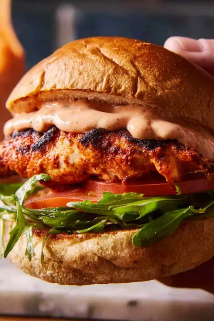 Nando's Peri Peri Chicken Burger with chargrilled chicken and pink Perinaise sauce on a toasted soft roll