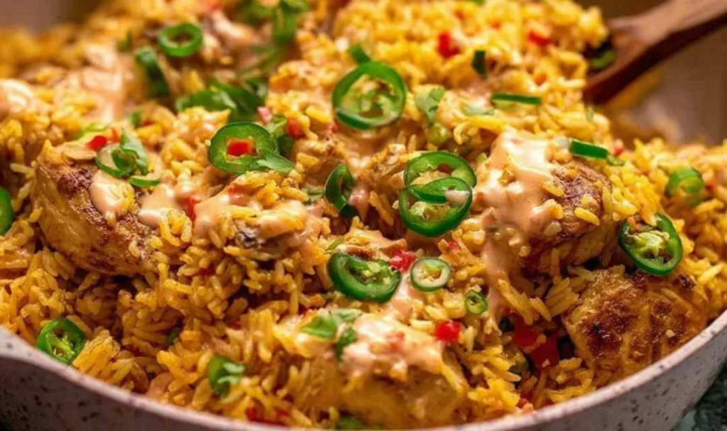Nando's Portuguese chicken and rice cooked in a pot