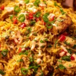 Nando's Portuguese chicken and rice cooked in a pot