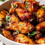 New Orleans chicken wings baked golden with creole seasoning on a serving plate