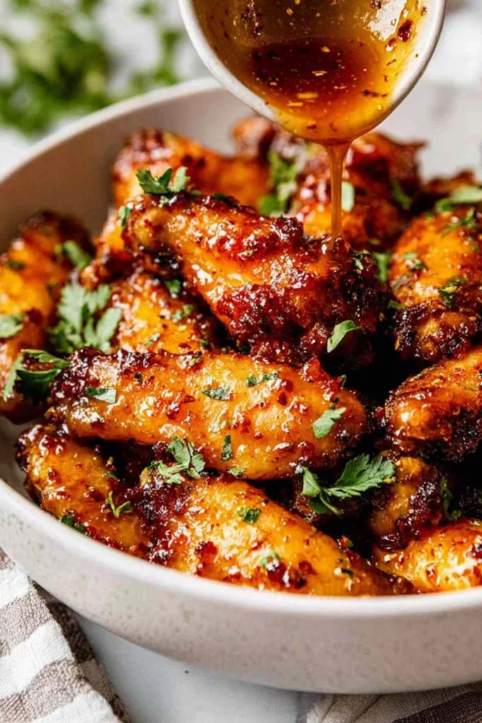 New Orleans chicken wings baked golden with creole seasoning on a serving plate