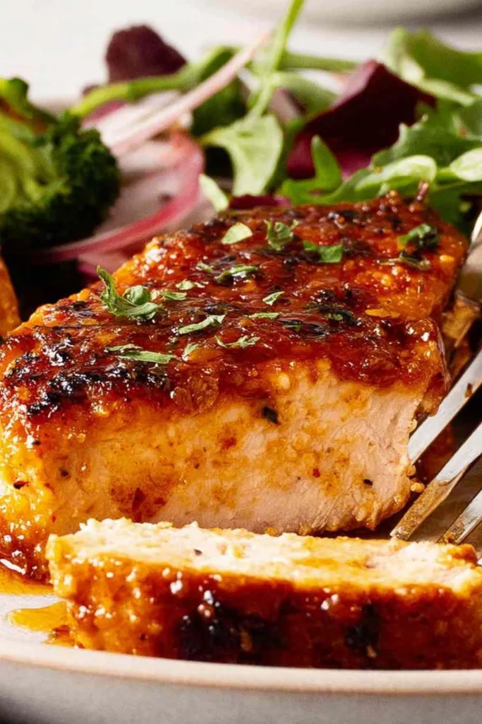 Pan-Seared Chicken Breast with Butter Sauce on a white plate