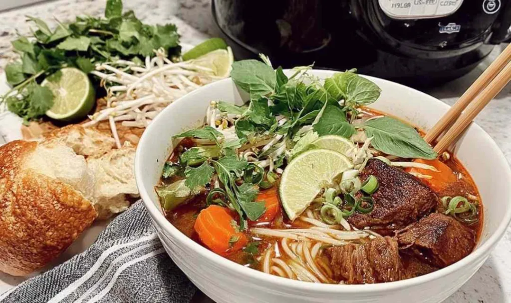 Slow cooker Pho Bo Kho with tender beef