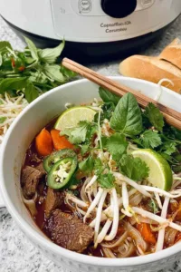 Slow cooker Pho Bo Kho with tender beef