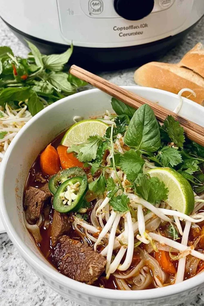 Slow cooker Pho Bo Kho with tender beef