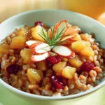 SLOW COOKER APPLE CINNAMON BREAKFAST RISOTTO IN A BOWL