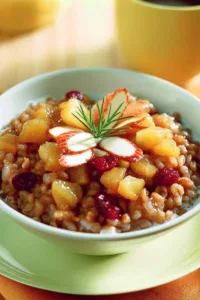 SLOW COOKER APPLE CINNAMON BREAKFAST RISOTTO IN A BOWL