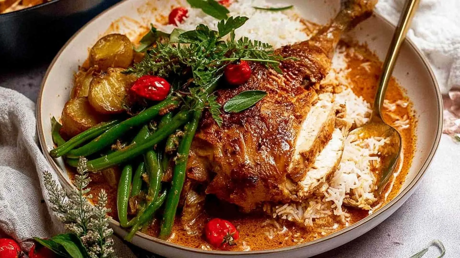 Thai Red Curry Pot Roast Chicken
