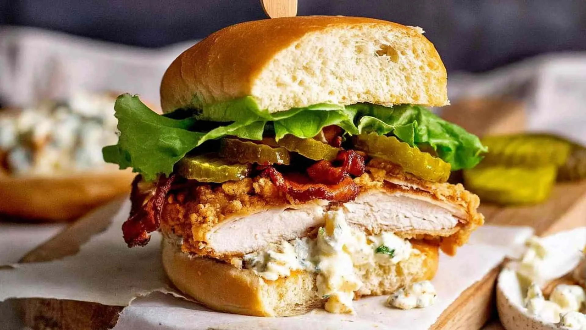 crispy fried chicken burger