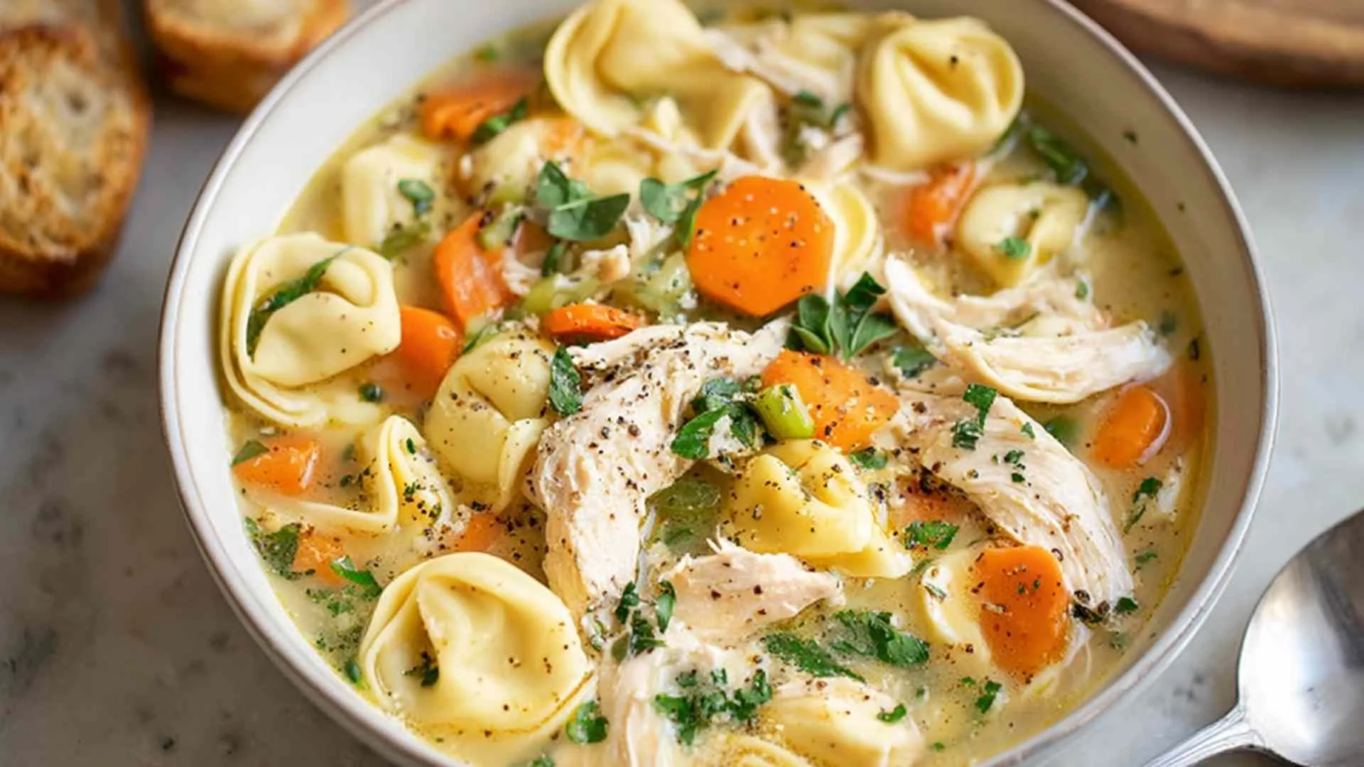 Chicken tortellini soup