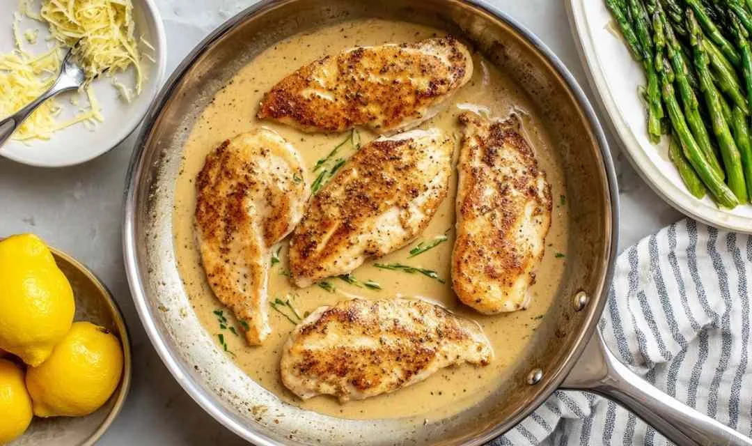Creamy Lemon Chicken with Asparagus