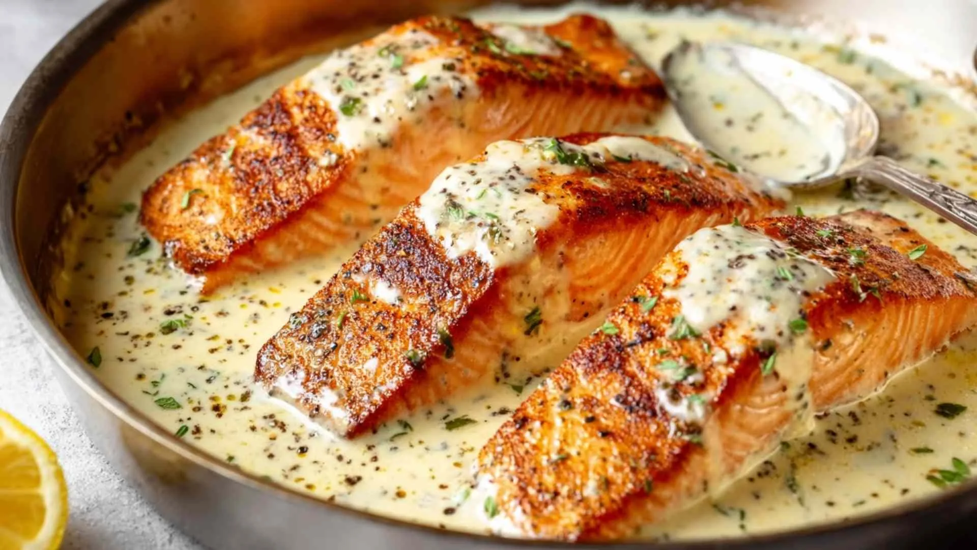 Creamy garlic butter salmon