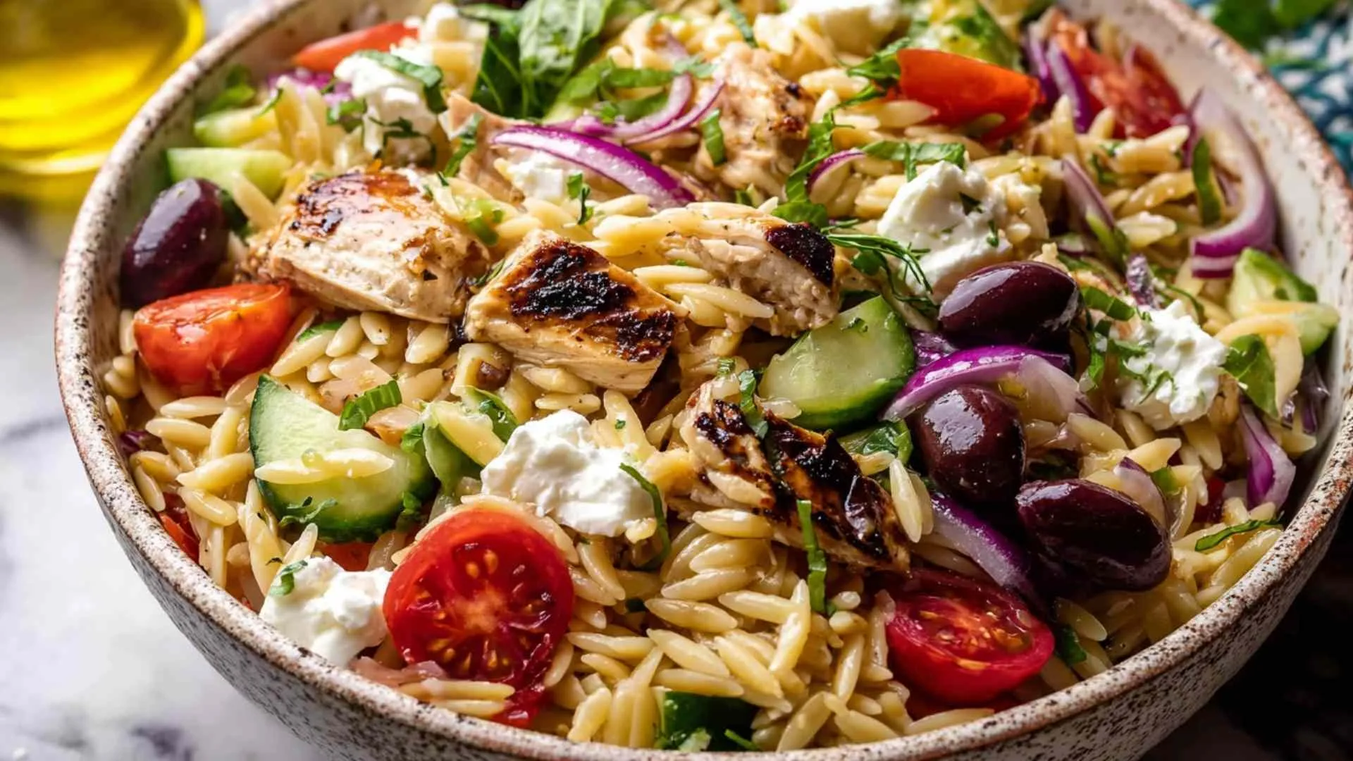 Greek Chicken Orzo Salad