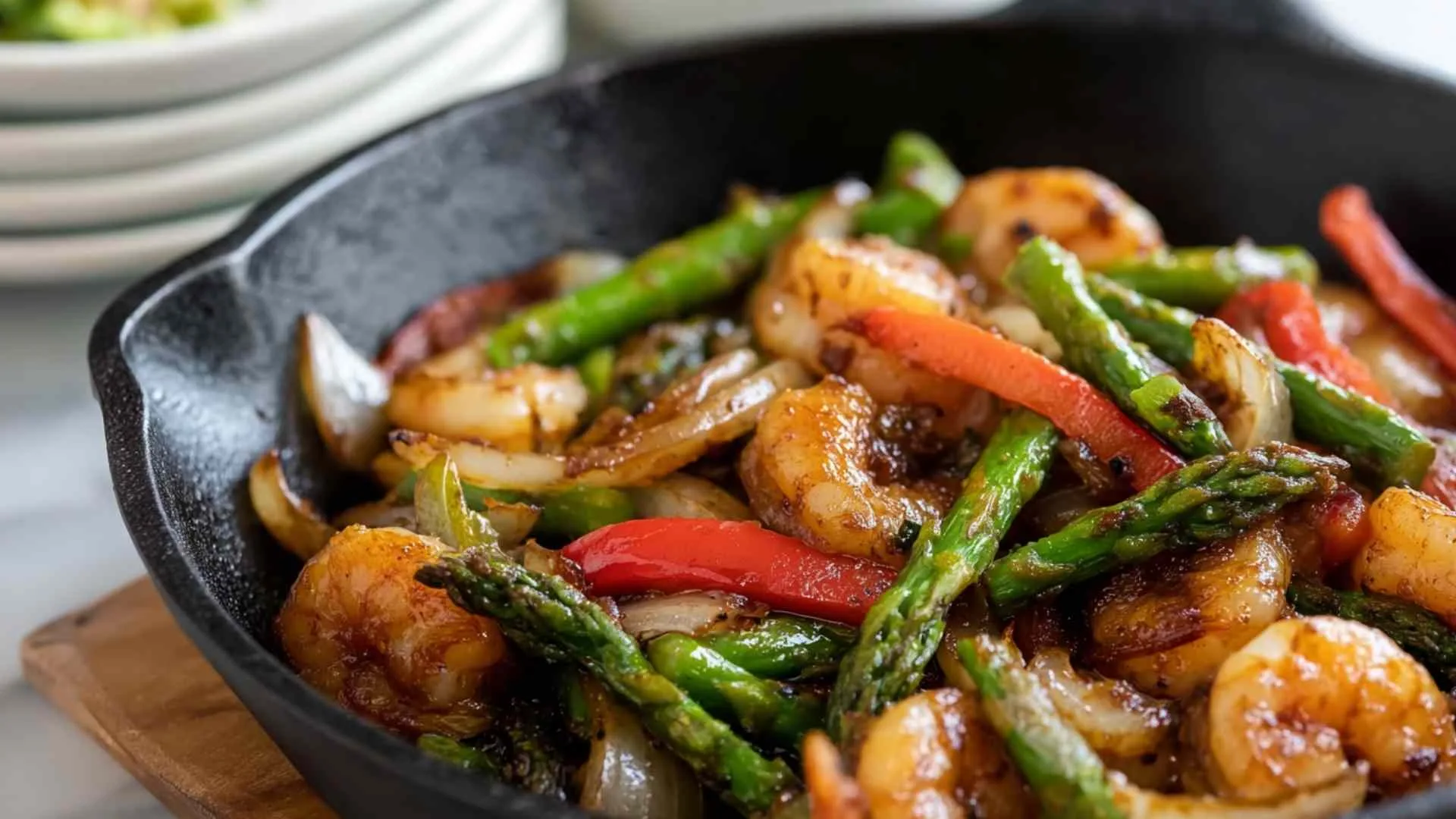 Honey garlic shrimp stir fry