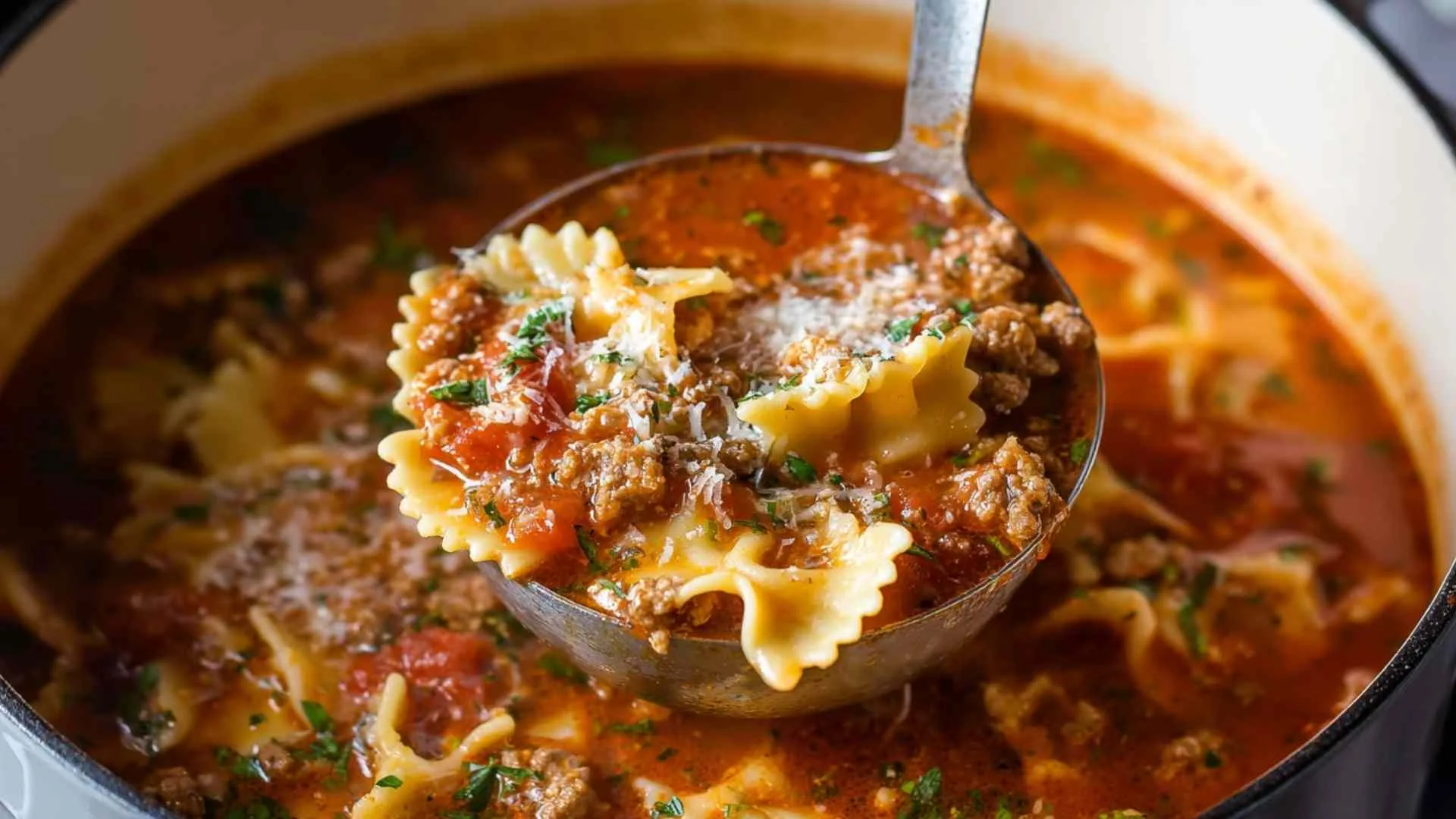 One-Pot Lasagna Soup