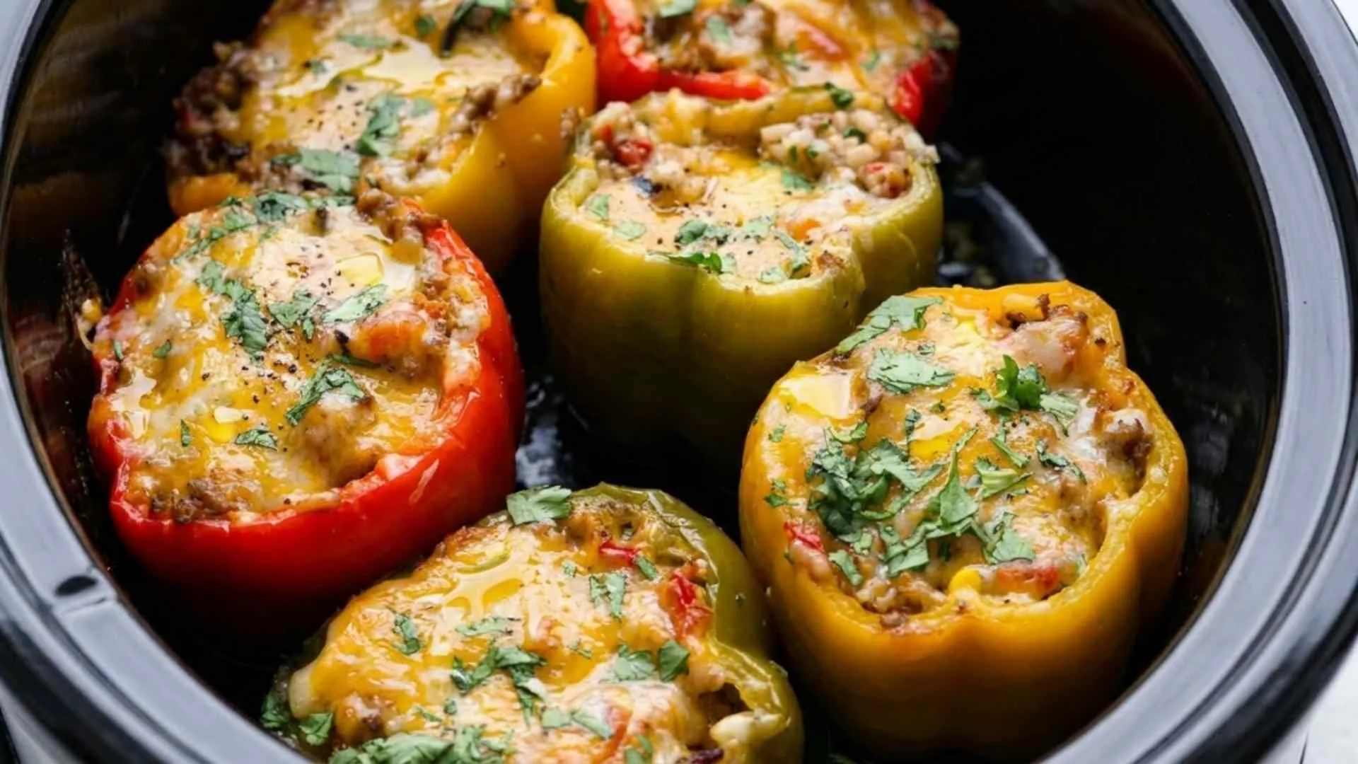 Slow cooker stuffed bell peppers