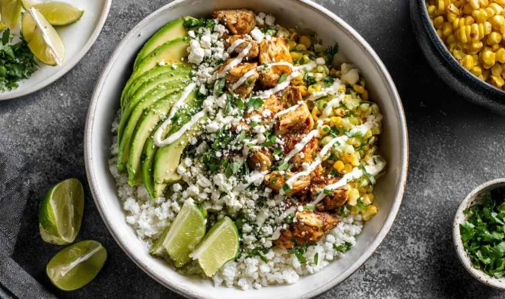 Street Corn Chicken Rice Bowls (Ready in 30 Min)