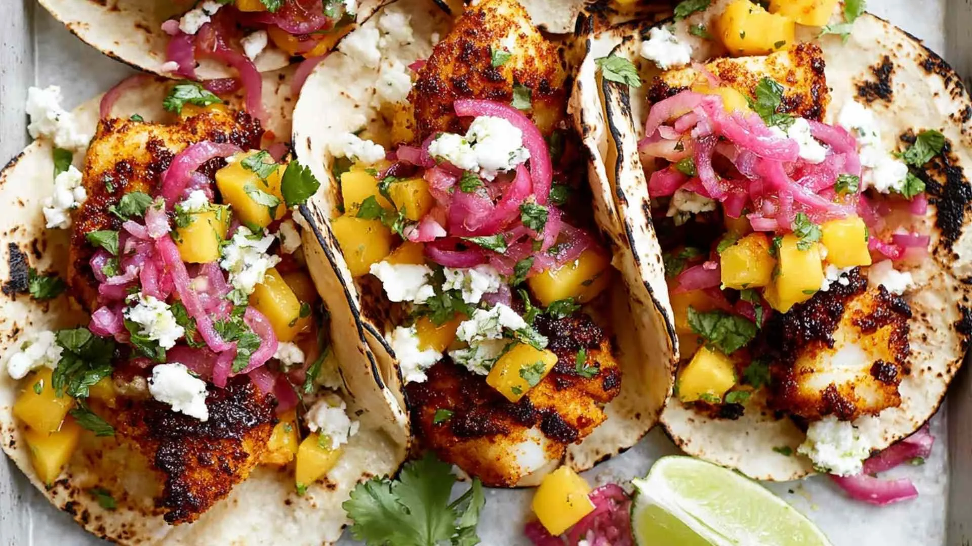 fish tacos with mango salsa