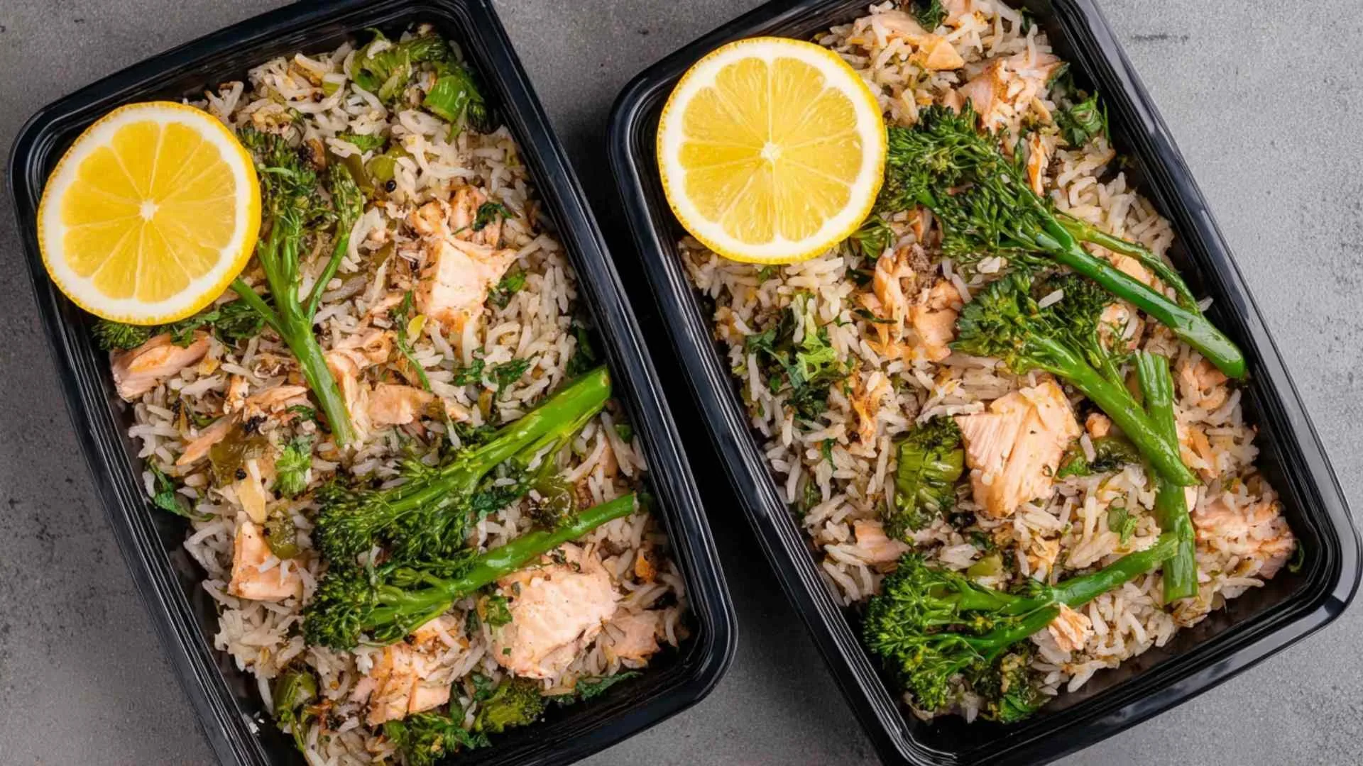 high protein salmon rice bowl